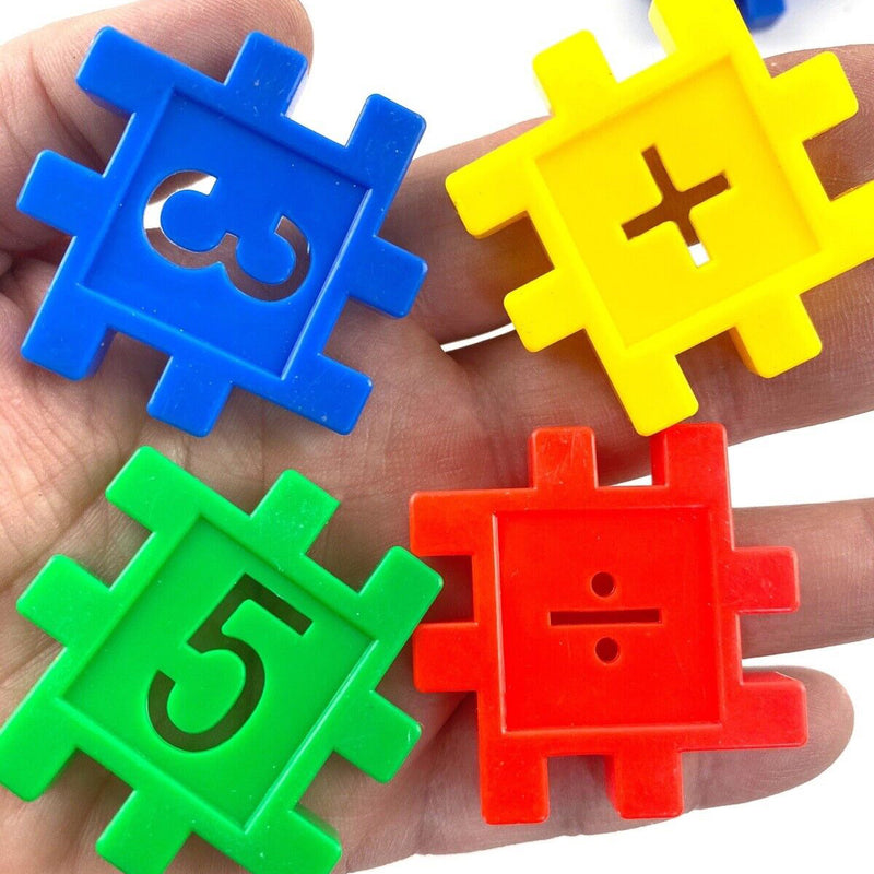 Brinquedo De Montar Interativo Plastico Blocos Infantil Numeros Coloridos Conjunto C/ 80pcs