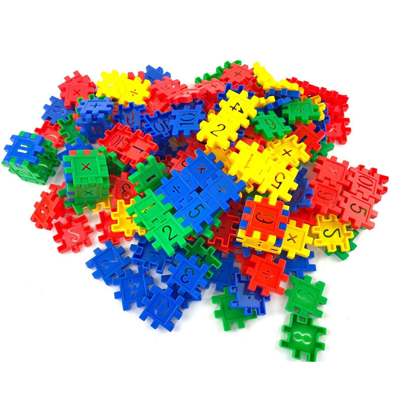 Brinquedo De Montar Interativo Plastico Blocos Infantil Numeros Coloridos Conjunto C/ 80pcs