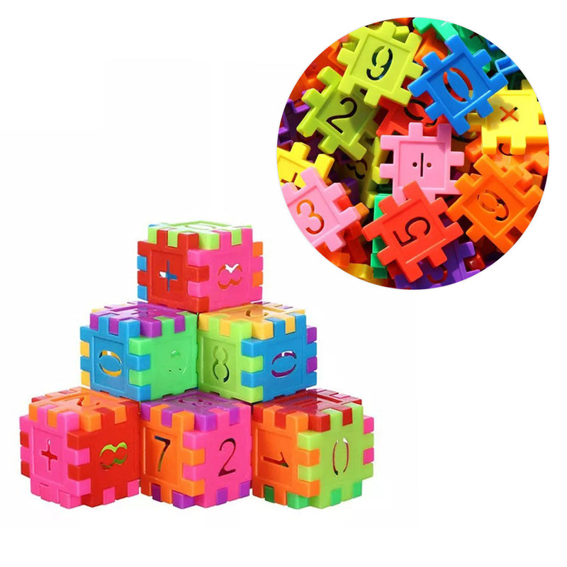 Brinquedo De Montar Interativo Plastico Blocos Infantil Numeros Coloridos Conjunto C/ 80pcs