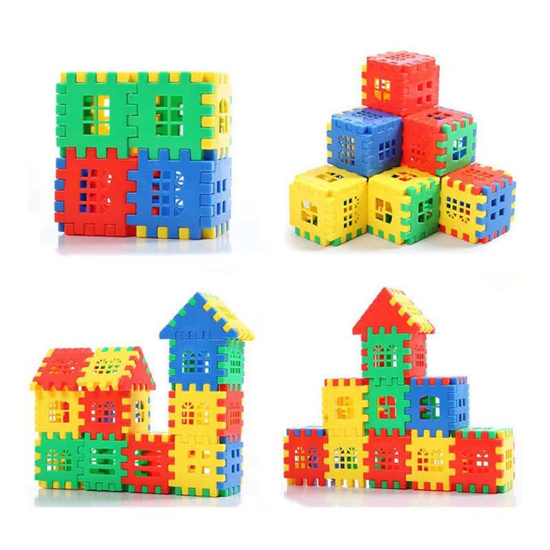 Brinquedo De Montar Interativo Plastico Blocos Infantil Coloridos Casa Castelo Construção  Conjunto C/ 50pcs