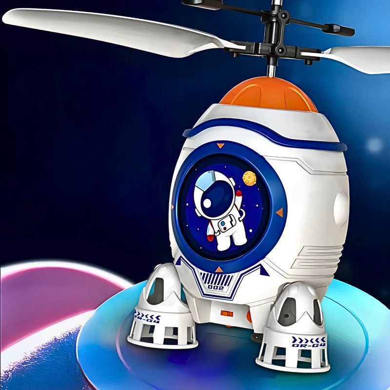 MIni Foguete Astronauta Voador Infantil Com Sensor Luz Recarregável