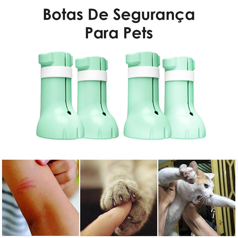 Sapatos Para Pet Bota Silicone Gato Anti Arranhão Ajustavel