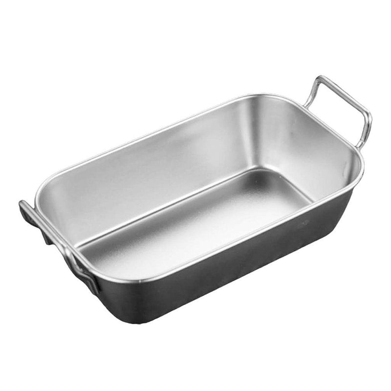 Bandeja Retangular Com Alça Mini Petisqueira Aço Inox