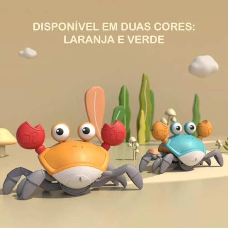 Caranguejo Fujão - Pega Caranguejo - Brinquedo Divertido com Música que Anda e Evita Obstáculos com Sensor para o Desenvolvimento do seu Bebê