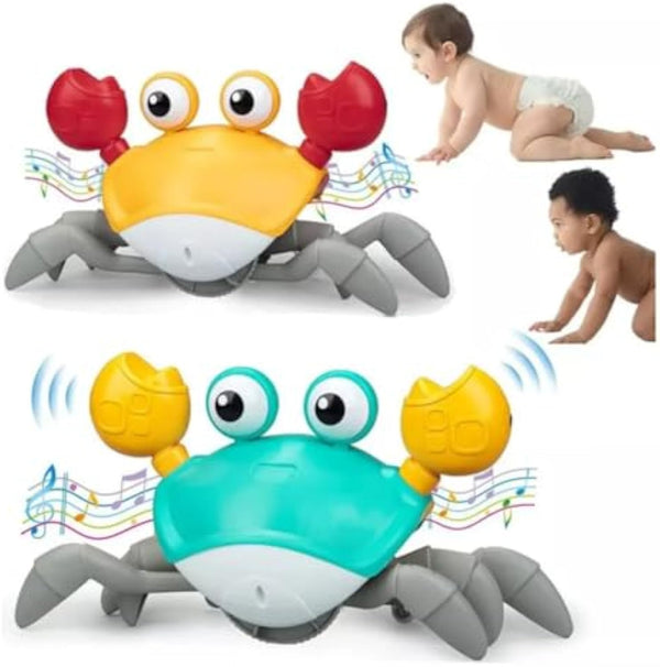 Caranguejo Fujão - Pega Caranguejo - Brinquedo Divertido com Música que Anda e Evita Obstáculos com Sensor para o Desenvolvimento do seu Bebê