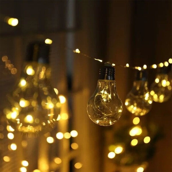 Fio de Fada com 10 Lâmpadas de LED Pisca - USB ou Pilha - Perfeito para Decoração e Iluminação de Festas