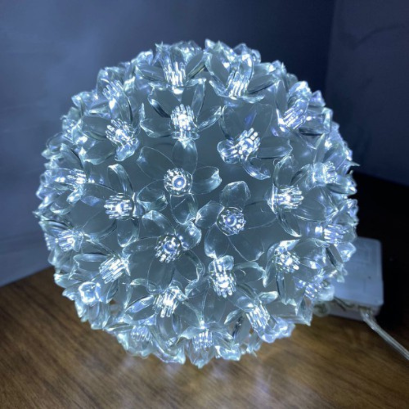 Globo Com 100 Lampadas Pisca Pisca Luz De Led Flor Tomada Tam. Médio