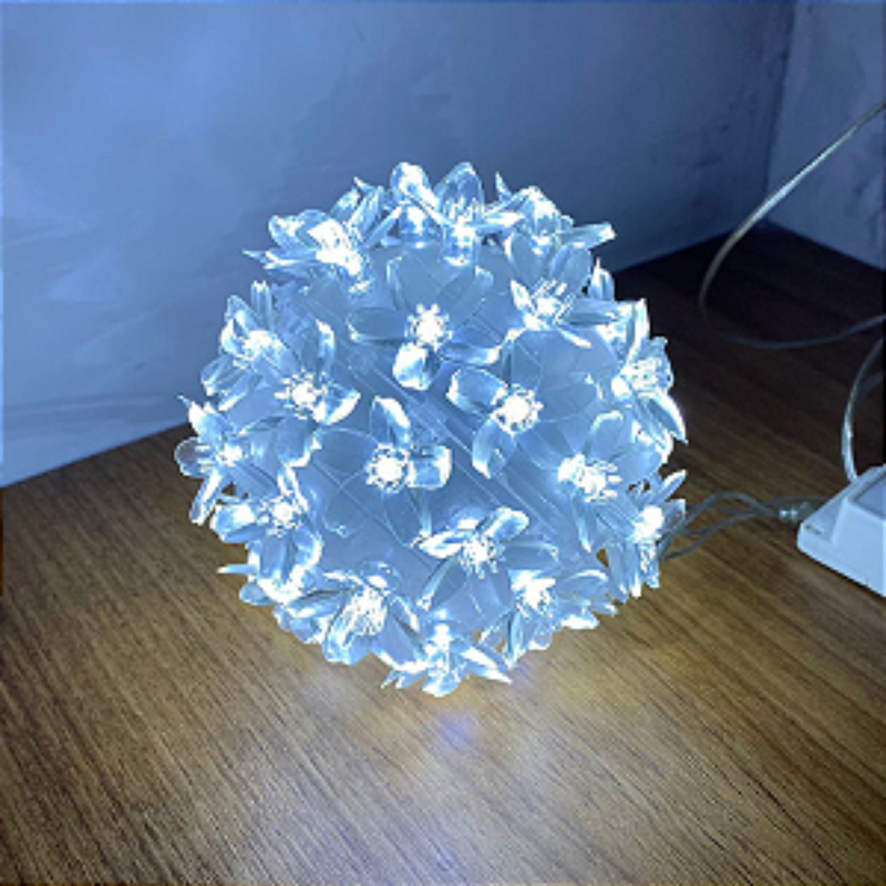 Globo Com 100 Lampadas Pisca Pisca Luz De Led Flor Tomada Tam. Médio