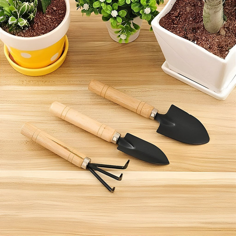 Kit 3 Peças Ferramentas Jardinagem Jardim Horta Pá Ancinho