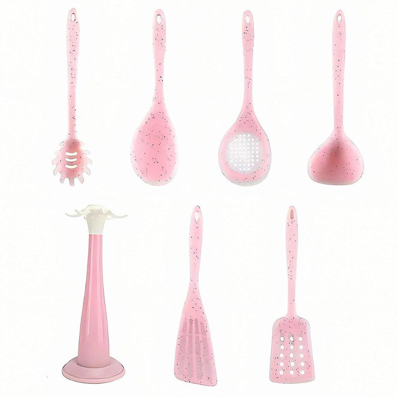 Kit 7 Peças Utensílios Cozinha Silicone Resistente Durável