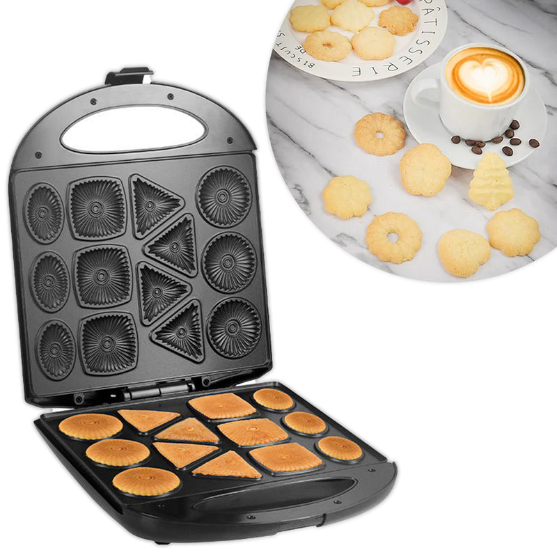 Máquina De Fazer Biscoito Elétrica Bolacha Cookie Waffle Potência de 1400W