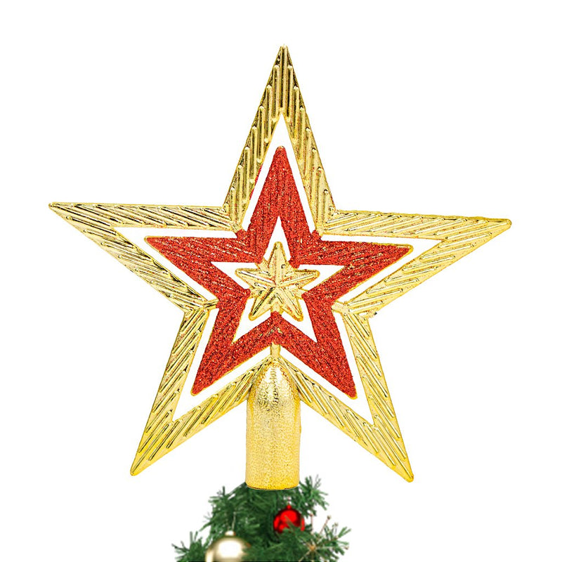 Ponteira Estrela Decoração Enfeite Glitter Arvore De Natal 18cm