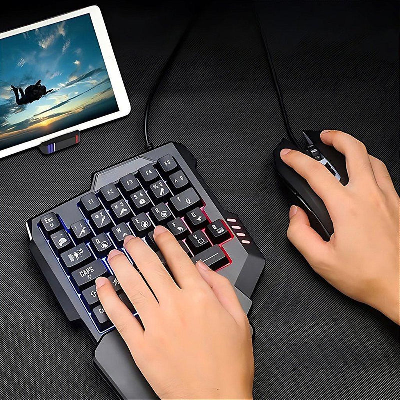 Teclado Gamer Rgb Uma Mão Semi Mecânico Jogos USB